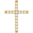 14K Yellow 3/4 CTW Natural Diamond French-Set Cross Pendant