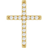 14K Yellow 3/4 CTW Natural Diamond French-Set Cross Pendant