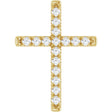 14K Yellow 3/4 CTW Natural Diamond French-Set Cross Pendant