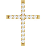 14K Yellow Gold 3/4 CTW Natural Diamond French-Set Cross Pendant