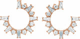 14K Rose Gold 1 CTW Natural Diamond Front-Facing Hoop Earrings