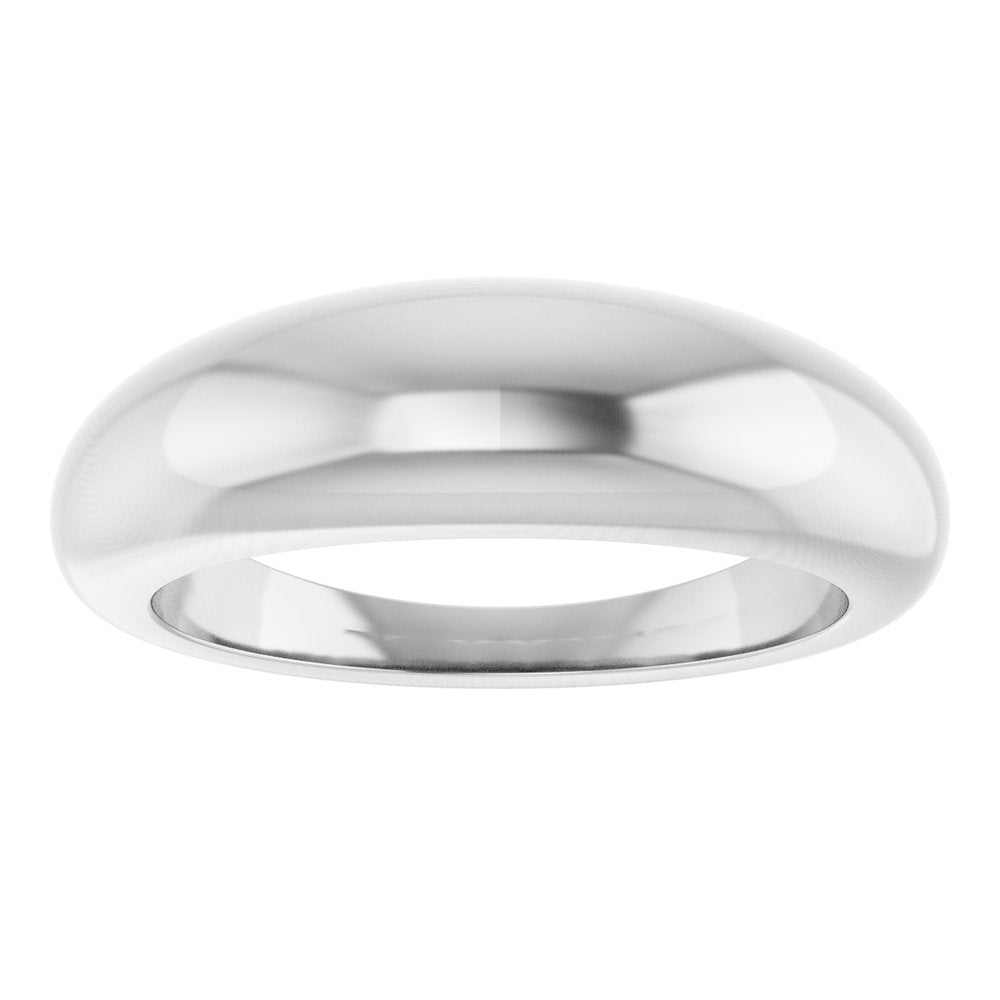 14K White 6 mm Petite Dome Ring