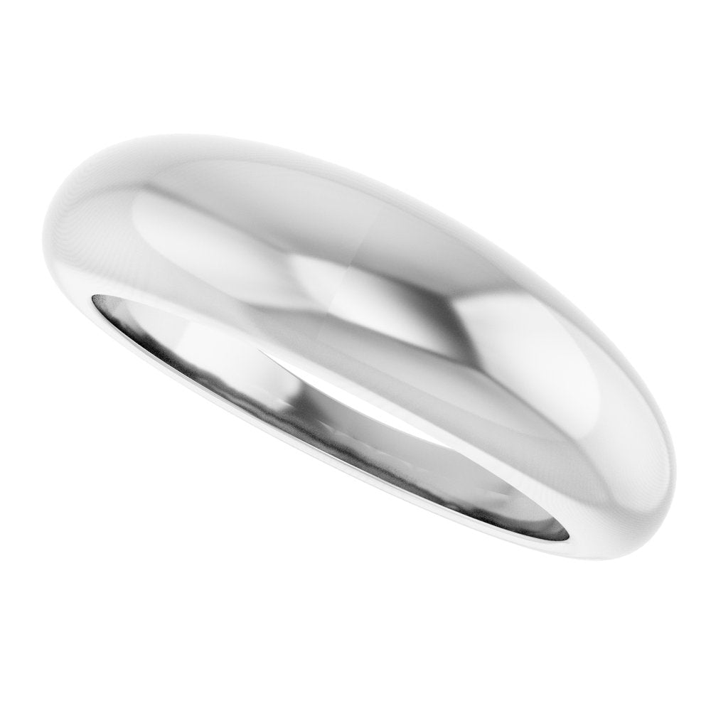 14K White 6 mm Petite Dome Ring
