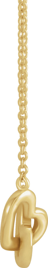 14K Yellow Gold Interlocking Heart 16" Necklace 