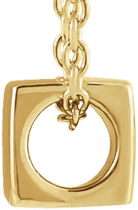 14K Yellow Gold 5x5 mm Cube 18" Necklace