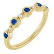 14K Yellow Natural Blue Sapphire & .04 CTW Natural Diamond Stackable Ring