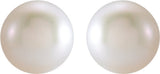 14K Yellow Gold 3 mm Cultured White Freshwater Pearl Earrings