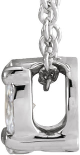 14K White Gold 1/6 CTW Natural Diamond Cluster 16-18" Necklace