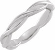 14K White Gold 3.28 mm Woven-Design Comfort-Fit Band Size 7