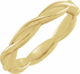 10K Yellow Gold 3.28 mm Woven-Design Comfort-Fit Band Size 8