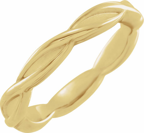10K Yellow Gold 3.28 mm Woven-Design Comfort-Fit Band Size 8