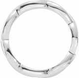 14K White Gold 3.28 mm Woven-Design Comfort-Fit Band Size 7