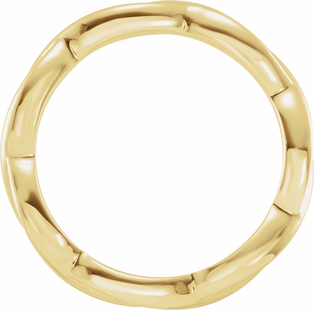 10K Yellow Gold 3.28 mm Woven-Design Comfort-Fit Band Size 8