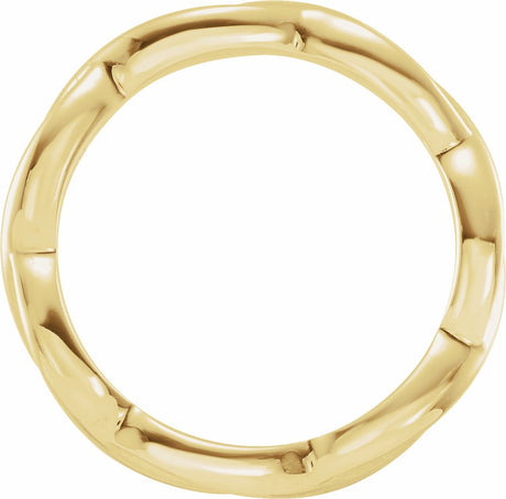 10K Yellow Gold 3.28 mm Woven-Design Comfort-Fit Band Size 8