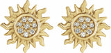 14K Yellow .04 CTW Natural Diamond Sun Earrings