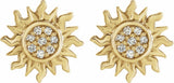 14K Yellow Gold .04 CTW Natural Diamond Sun Earrings
