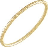 14K Yellow Gold Faceted Stackable Ring Size 7