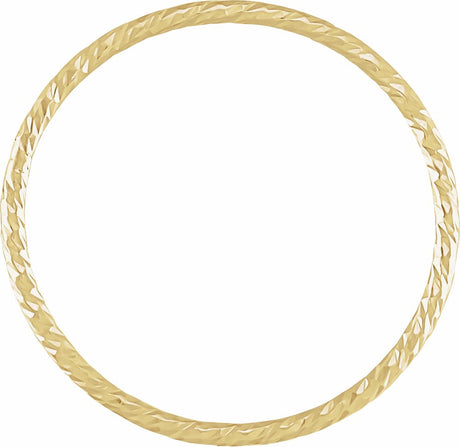 14K Yellow Gold Faceted Stackable Ring Size 7