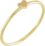 14K Yellow Gold Stackable Heart Ring Size 7
