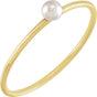 14K Yellow Gold Imitation Pearl Stackable Ring 