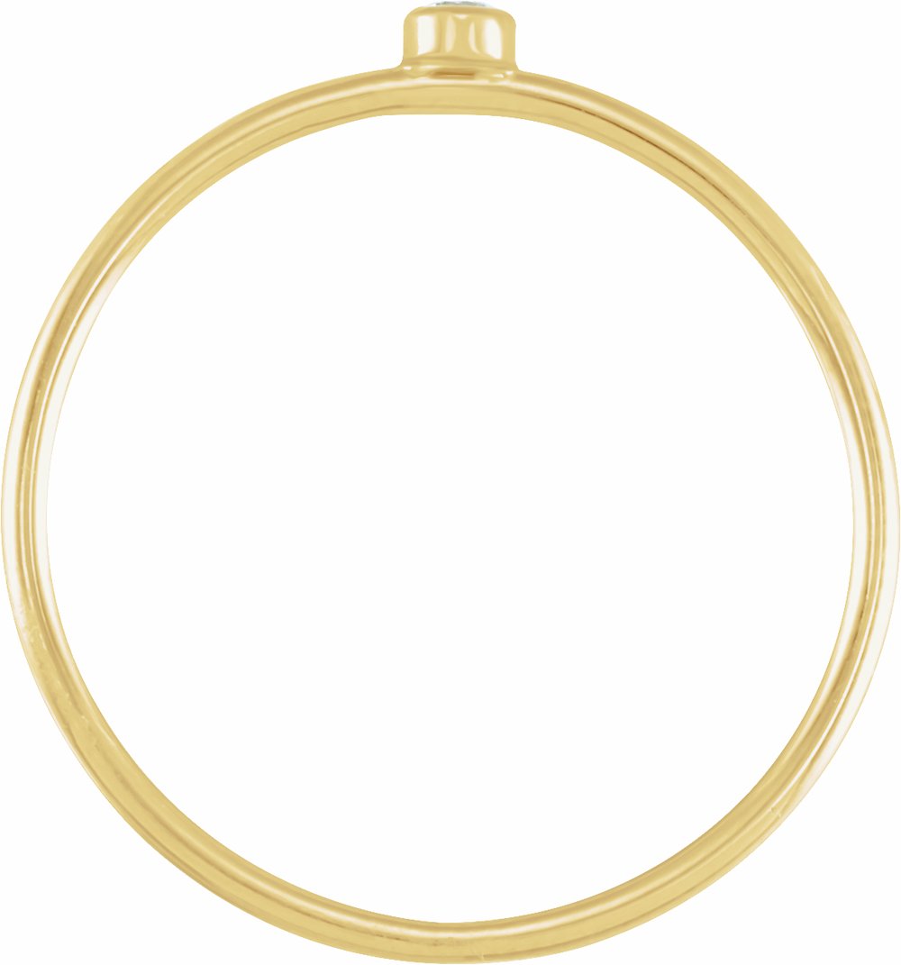 14K Yellow Gold .03 CT Natural Diamond Stackable Ring