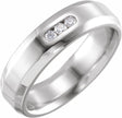 14K White 1/8 CTW Natural Diamond Beveled Edge Band Size 10
