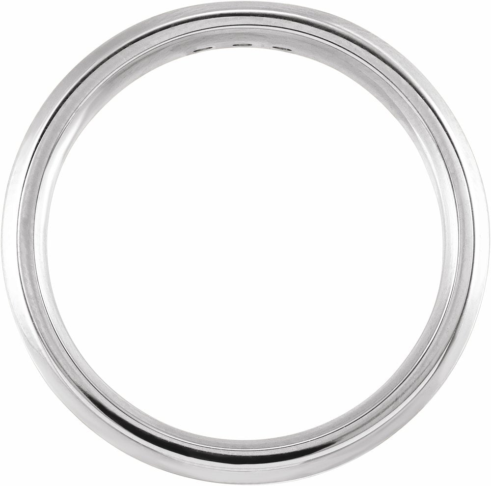 14K White 1/8 CTW Natural Diamond Beveled Edge Band Size 10
