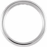 14K White 1/8 CTW Natural Diamond Beveled Edge Band Size 10