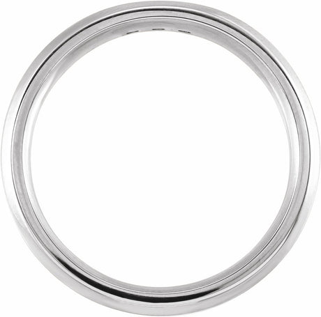14K White 1/8 CTW Natural Diamond Beveled Edge Band Size 10