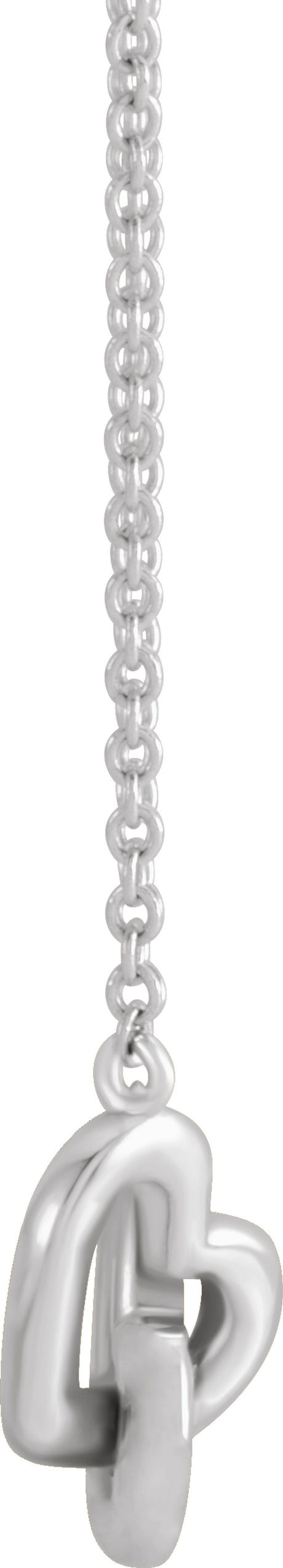 14K White Gold Interlocking Heart 16" Necklace 