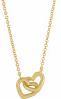 14K Yellow Interlocking Heart 18" Necklace 