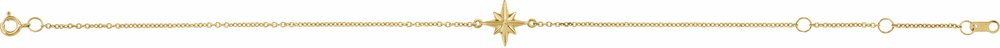 14K Yellow Star 6 1/2-7 1/2" Bracelet