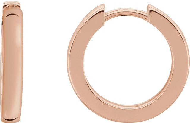 14K Rose Hinged 18 mm Hoop Earrings