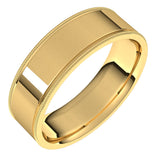 14K Yellow 6 mm Milgrain Flat Band