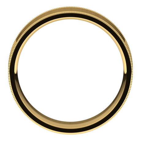 18K Yellow 6 mm Milgrain Flat Band Size 7.5