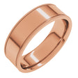14K Rose Gold 6 mm Milgrain Flat Band Size 9