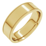 10K Yellow Gold 6 mm Milgrain Flat Band Size 8