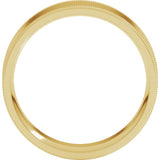 14K Yellow Gold 6 mm Milgrain Flat Band Size 9.5