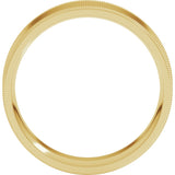 10K Yellow Gold 6 mm Milgrain Flat Band Size 8