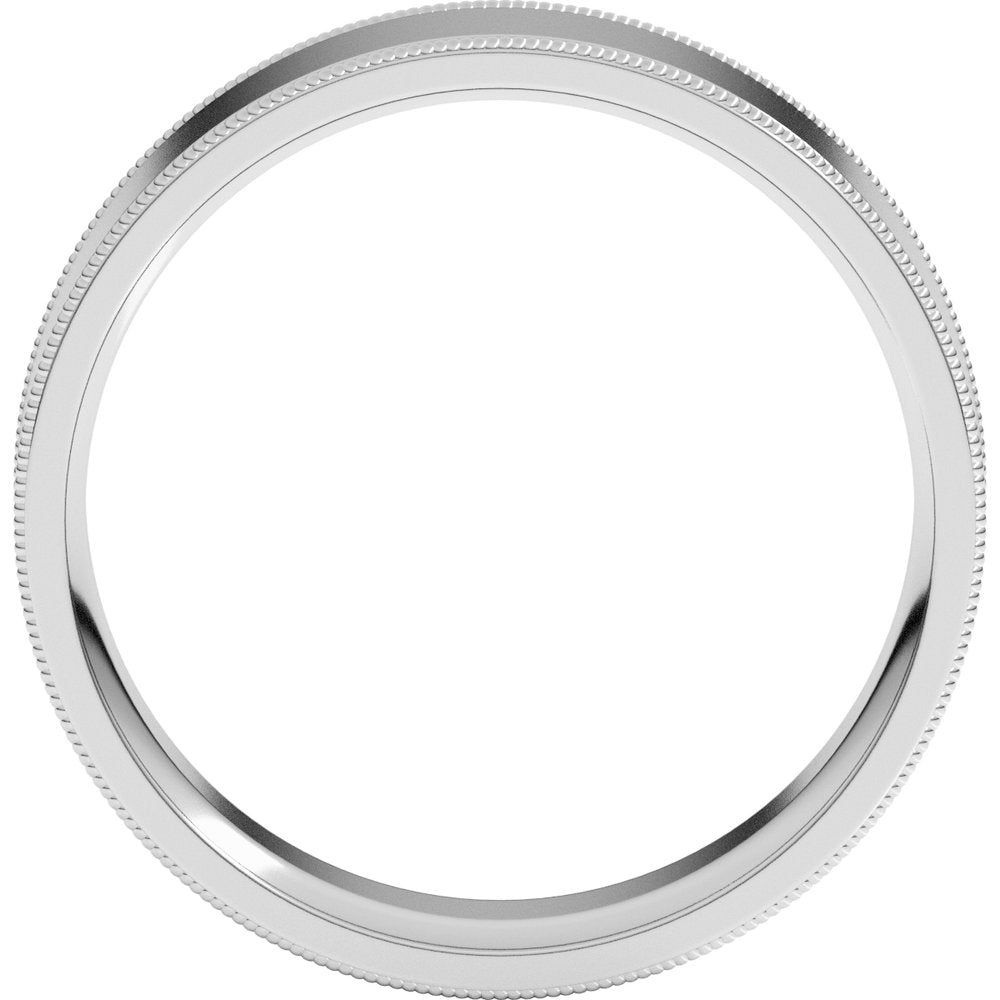 14K White Gold 6 mm Milgrain Flat Band Size 8.5