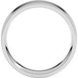 14K White Gold 6 mm Milgrain Flat Band Size 8.5