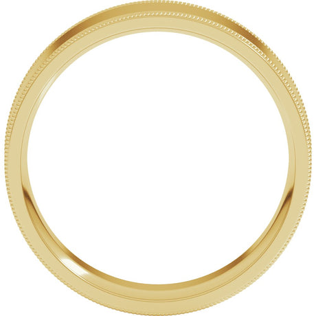14K Yellow Gold 6 mm Milgrain Flat Band Size 9.5