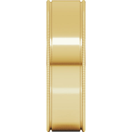 10K Yellow Gold 6 mm Milgrain Flat Band Size 8.5