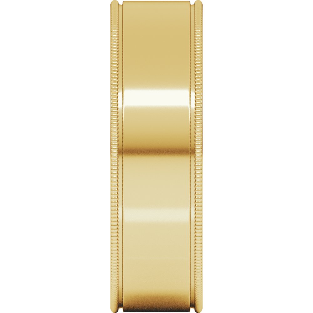 10K Yellow Gold 6 mm Milgrain Flat Band Size 8
