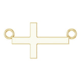 14K Yellow Gold 12x5.9 mm Sideways Cross 16-18" Necklace