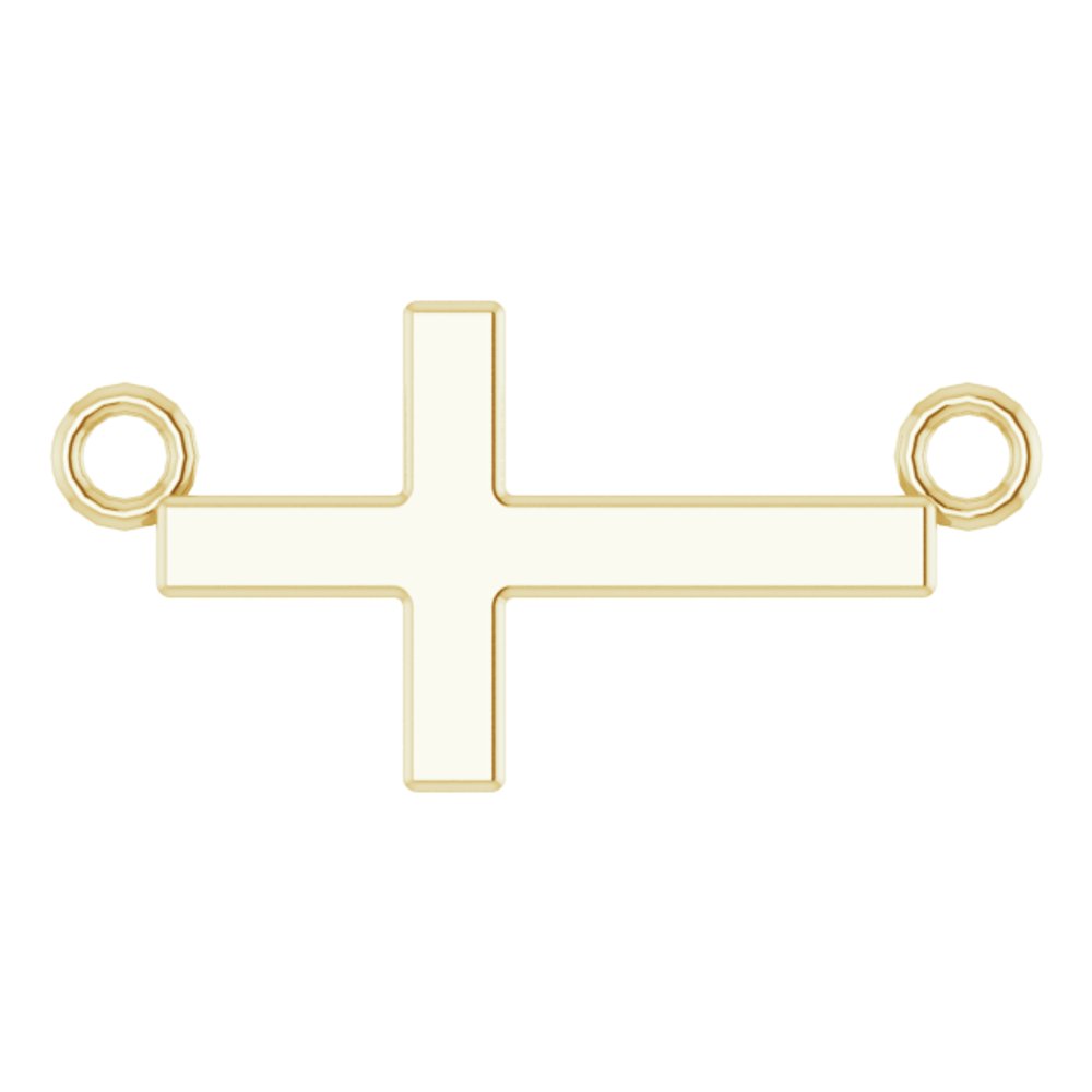 14K Yellow Gold 12x5.9 mm Sideways Cross 16-18" Necklace