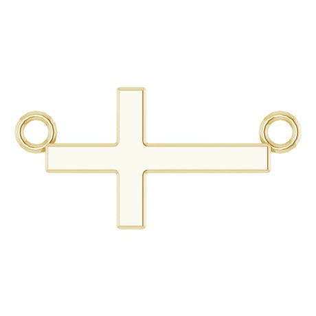 14K Yellow Gold 12x5.9 mm Sideways Cross 16-18" Necklace