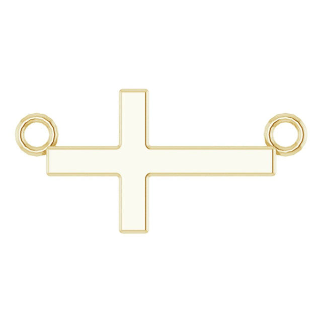 14K Yellow Gold 12x5.9 mm Sideways Cross 16-18" Necklace
