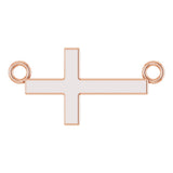 14K Rose Gold 12x5.9 mm Sideways Cross 16-18" Necklace