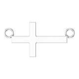14K White Gold 12x5.9 mm Sideways Cross 16-18" Necklace
